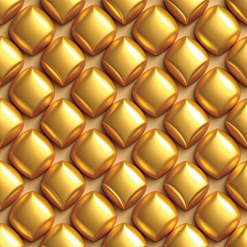 Golden Metallic Beads Closeup Pattern.