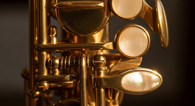 A close-up view of a vintage brass camera with a large lens and dual flash attachments