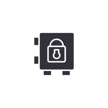 Microchip icon with padlock symbol representing hardware encryption and cybersecurity technology protection.