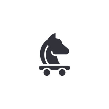 Trojan horse icon representing malicious software attacks, hidden cyber threats, and digital intrusion.