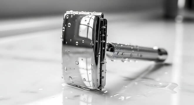 A close-up view of a silver-colored metal clamp with a black rubber grip