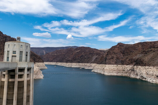 Hoover Dam and The Colorado River, Hydroelectric Plant, Nevada, United States 