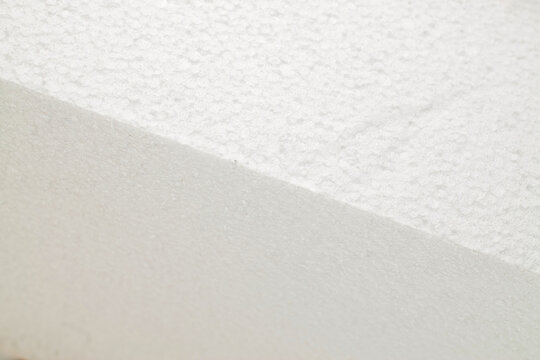 Foam plastic surface, macro. Top view.