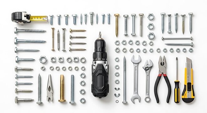 Variety of assorted metal tools.