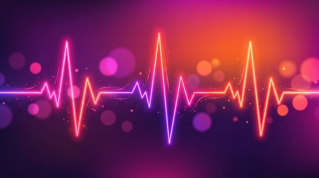 Glowing Minimalist ECG Heartbeat Line in an Ethereal Pastel Gradient Background. Generative AI