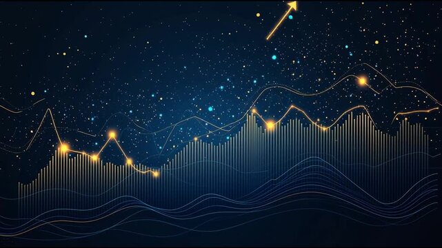 charts and graphs with statistics to innovative analyze business potential and forecast future development of companies growth.