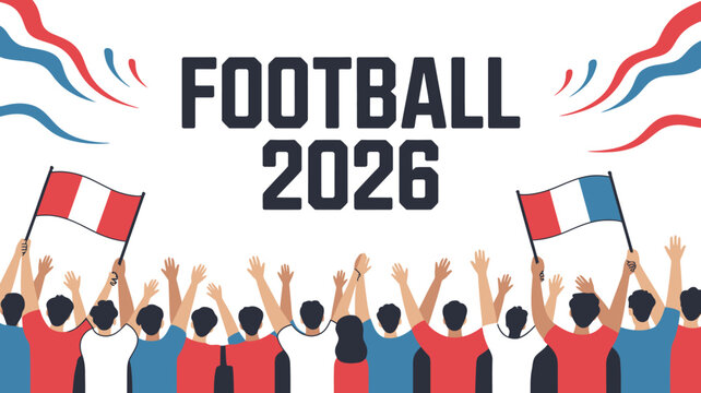 football fans celebrating vector illustration sports event 2026 flag cheering crowd team match tournament excitement energy activity competition enthusiasm sporting fanatic