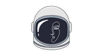 Fototapeta premium Astronaut helmet with face inside.