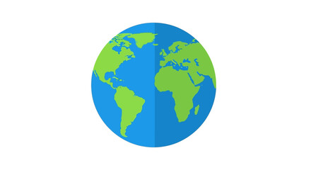 Obraz premium Clean Graphic Illustration of Planet Earth Globe with Continents