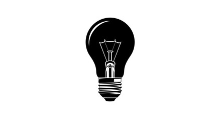 Black Light Bulb Icon Isolated. © Rendi