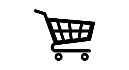 Shopping cart icon black color. © Rendi