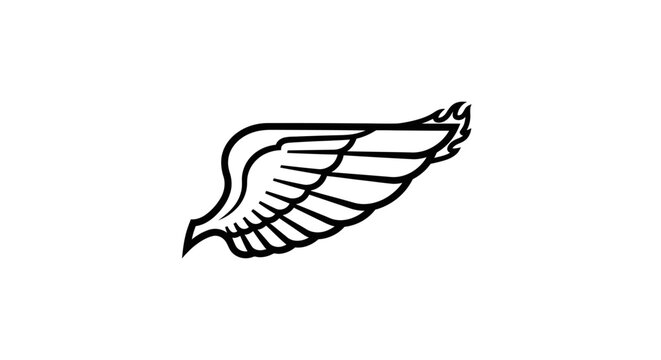 Black and white wing icon design.