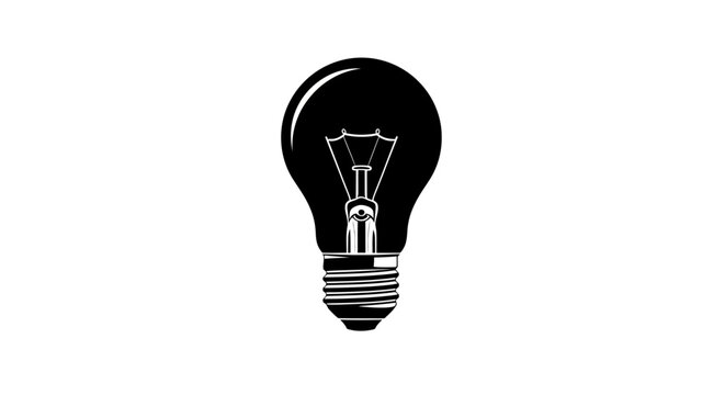 Black Light Bulb Icon Isolated.