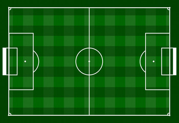 Green soccer field with white lines and goals © sacanvas