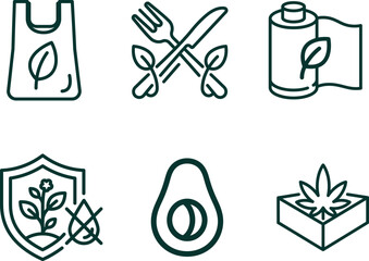Fototapeta premium eco friendly icons for sustainable living and green practices