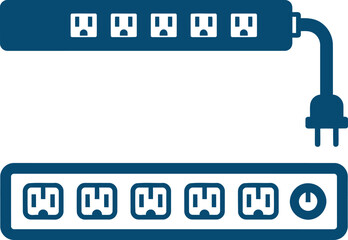 Fototapeta premium electric power strip with multiple sockets and plug electrical extension cord
