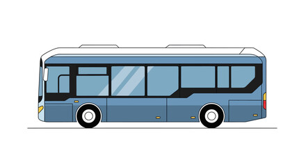 Side view illustration of a modern blue city bus isolated on white background © Janda
