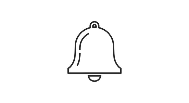Simple Line Drawing of a Bell.