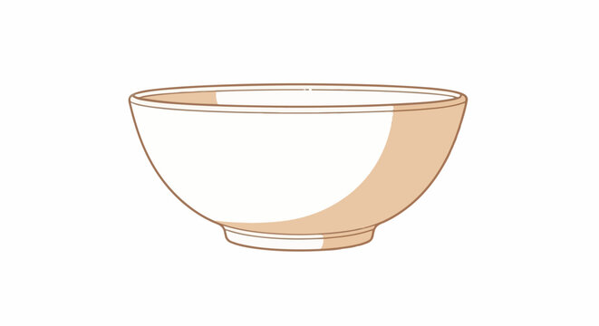 Simple cartoon bowl with shadow