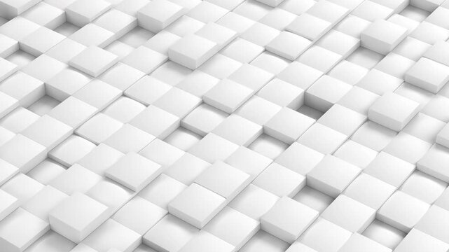 Clean white abstract background with looping geometric blocks animation and bright corporate style