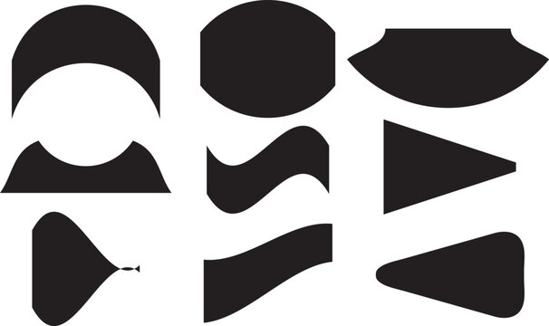 Abstract Minimalist Geometric Shapes and Silhouette Vector Elements Collection for Modern Branding Design
