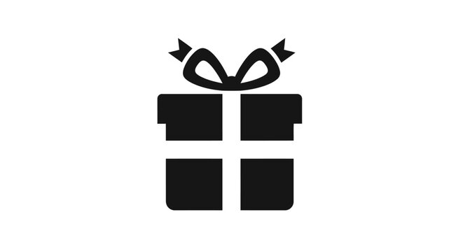Black gift box with ribbon.