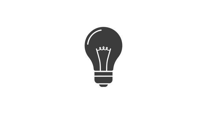 Black Light Bulb Icon Symbol.
