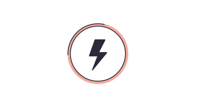 Black lightning bolt in circle.
