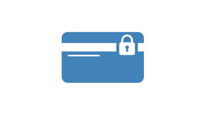 Credit Card with Lock Security Protection.