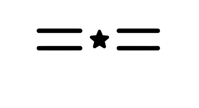 Black star symbol between lines.