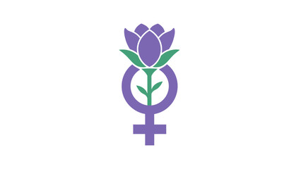 Purple female symbol with flower. © Lisdiyati