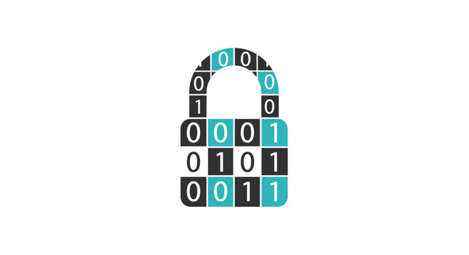Digital padlock with binary code.