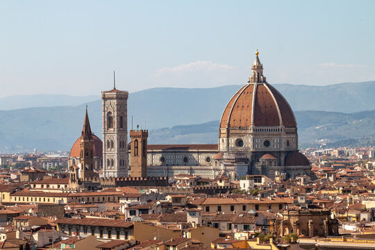 Florence Skyline with Duomo Cathedral and Giotto Bell Tower
