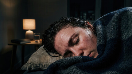 Obraz premium A Person Sleeping Peacefully Under a Blanket in a Warm and Cozy Room