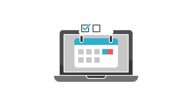 Laptop with Calendar on Screen Display.