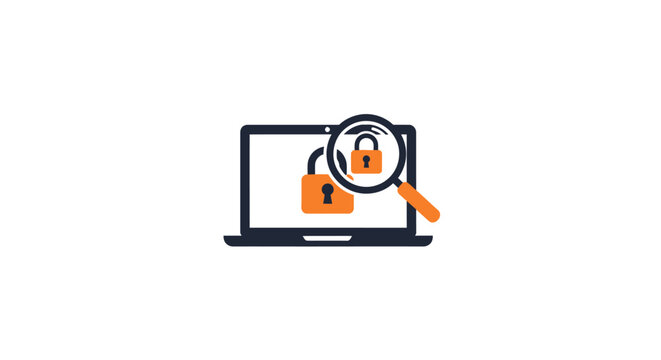 Laptop with lock and key icon.