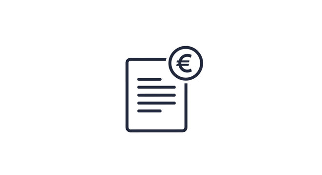 Invoice with Euro Currency Symbol.