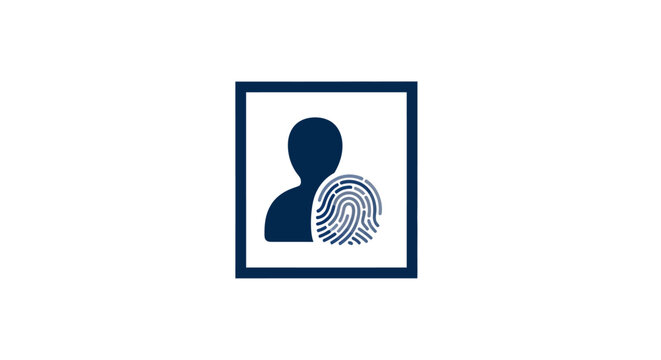 Fingerprint Identification Person Icon Symbol.