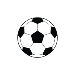 Fototapeta premium Black and White Soccer Ball Icon - Football Sports Symbol Vector Illustration