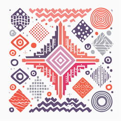 Obraz premium Abstract Geometric Pattern with Tribal and Ethnic Motifs