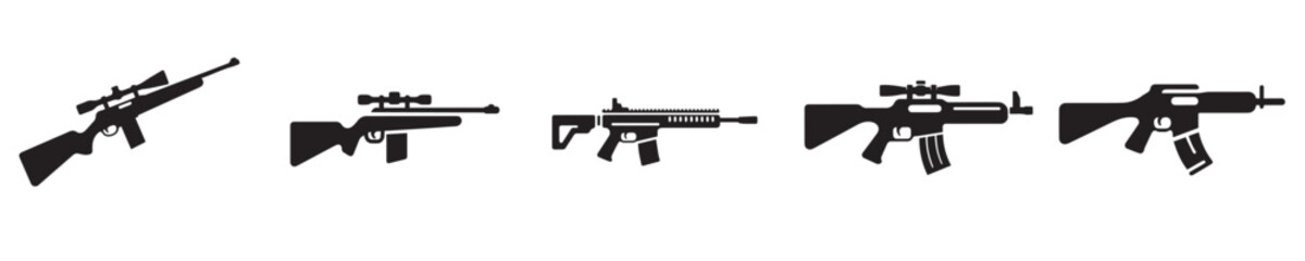 Obraz premium air rifle vector with silhouette style