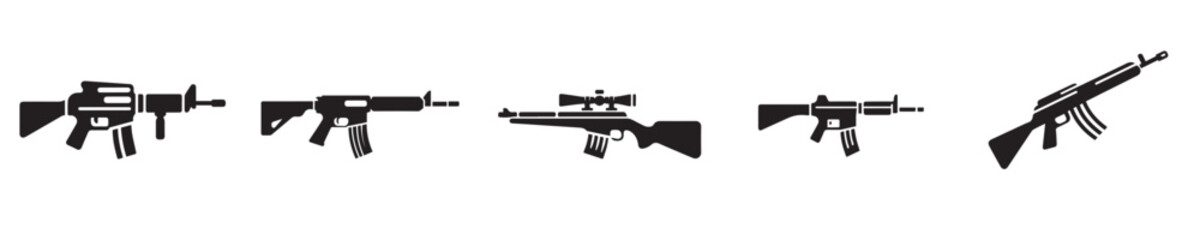 Obraz premium air rifle vector with silhouette style