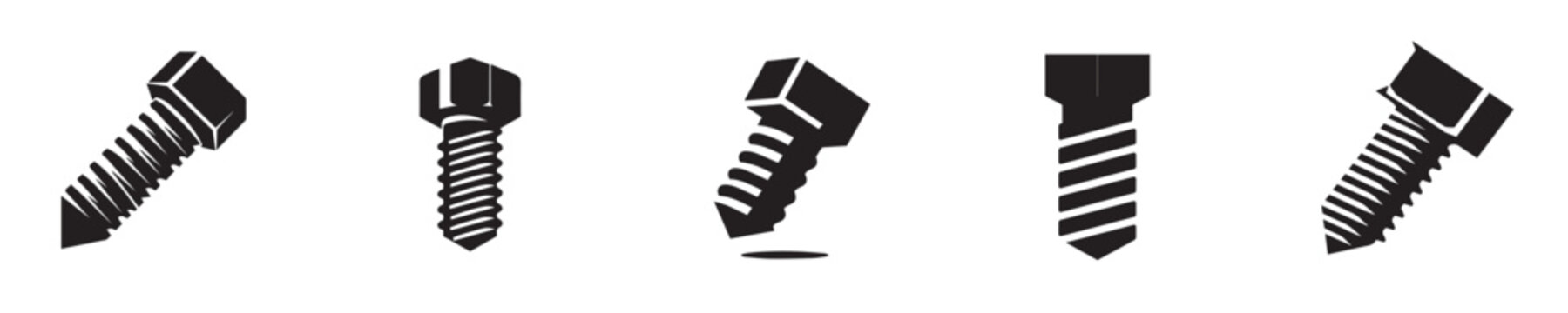 vector of carpenter's bolts in silhouette style