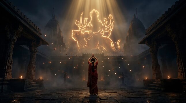 Devotion Before the Supreme Divine Presence of Maa Durga