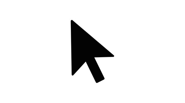 Black computer cursor icon isolated on white background digital navigation symbol for user interface design
