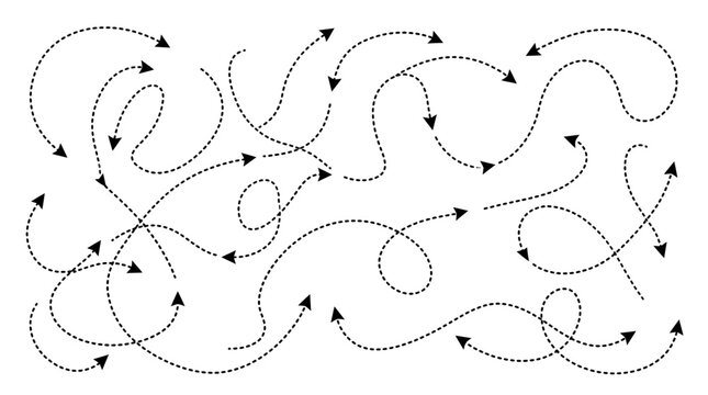 Dynamic flow arrows abstract vector illustration of directional paths for business and data visualization