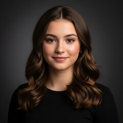 Fototapeta premium Portrait of a young woman with curly hair outdoors.