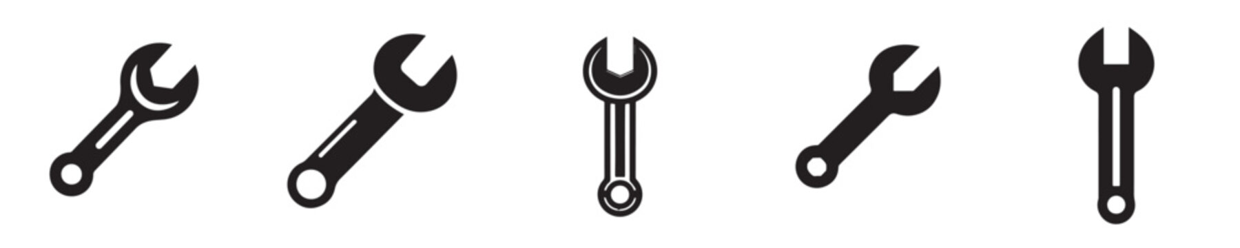 wrench vector with silhouette style