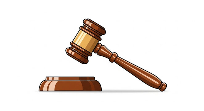 Wooden Gavel and Sounding Block for Justice and Law.