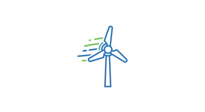 Wind Turbine Renewable Energy Icon.
